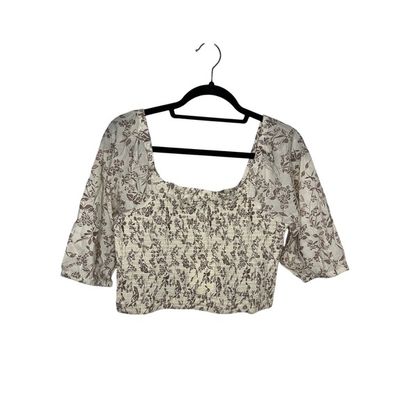 NWT Seraphine Floral Smocked Cotton Maternity Top Size 6 - Picture 3 of 9